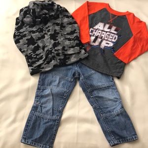 Toddler Boys Hoodie, Shirt & Jeans Set